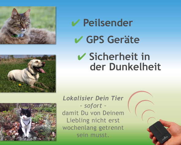 GPS für Katzen, Hunde, Peilsender, Ortungsgeraete